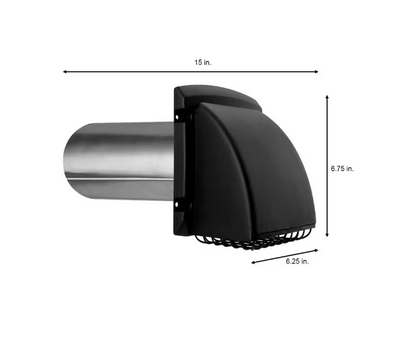 Everbilt 4 in. Wide Mouth Black Vent Hood