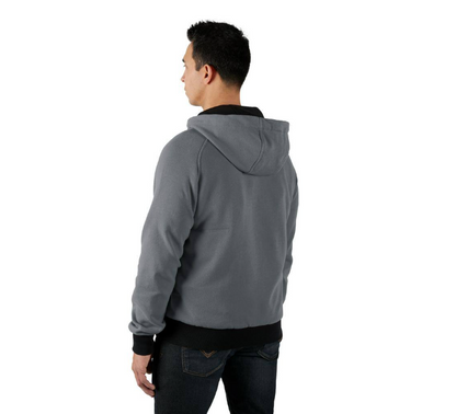 Milwaukee Men's Large M12 12-Volt Lithium-Ion Cordless Gray Heated Jacket Hoodie Kit with (1) 2.0 Ah Battery and Charger