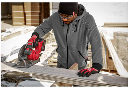 Milwaukee Men's Large M12 12-Volt Lithium-Ion Cordless Gray Heated Jacket Hoodie Kit with (1) 2.0 Ah Battery and Charger