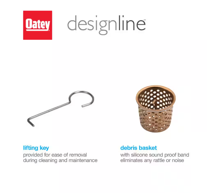 Oatey Designline 6 in. x 6 in. Stainless Steel Square Shower Drain with Square Pattern Drain Cover in Champagne Bronze