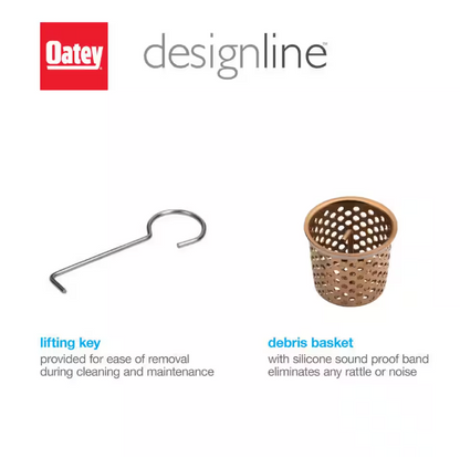 Oatey Designline 4 in. x 4 in. Stainless Steel Square Shower Drain with Square Pattern Drain Cover in Champagne Bronze