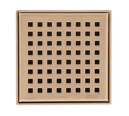 Oatey Designline 4 in. x 4 in. Stainless Steel Square Shower Drain with Square Pattern Drain Cover in Champagne Bronze