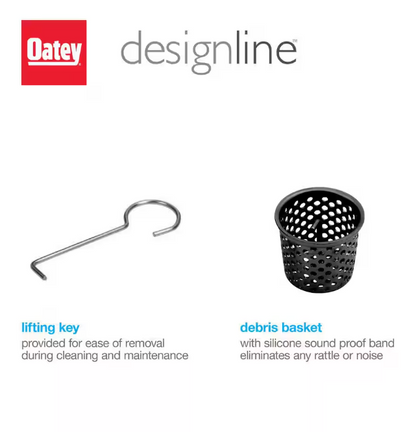 Oatey Designline 4 in. x 4 in. Stainless Steel Square Shower Drain with Square Pattern Drain Cover in Matte Black