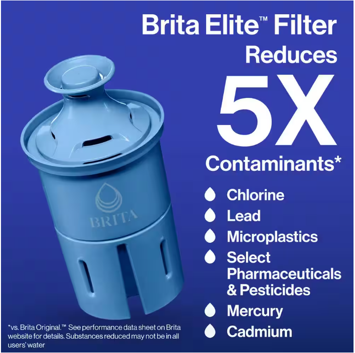Brita UltraMax 27-Cup Extra Large Filtered Water Dispenser in Black with 1 Elite Filter, BPA Free