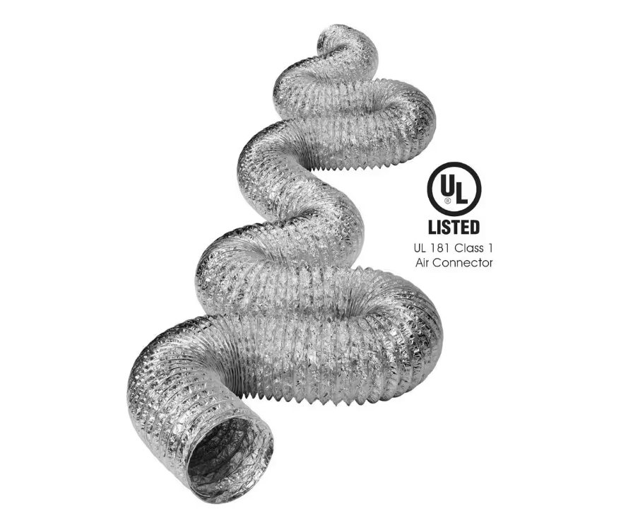 Deflect-o 8 in. x 25 ft. Non-Insulated Flexible Aluminum Duct with Scrim