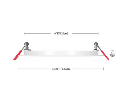 Commercial Electric Ultra Slim Integrated LED 6 in Round Adj Color Temp Canless Recessed Light for Kitchen Bath Living rooms, White 4-Pack