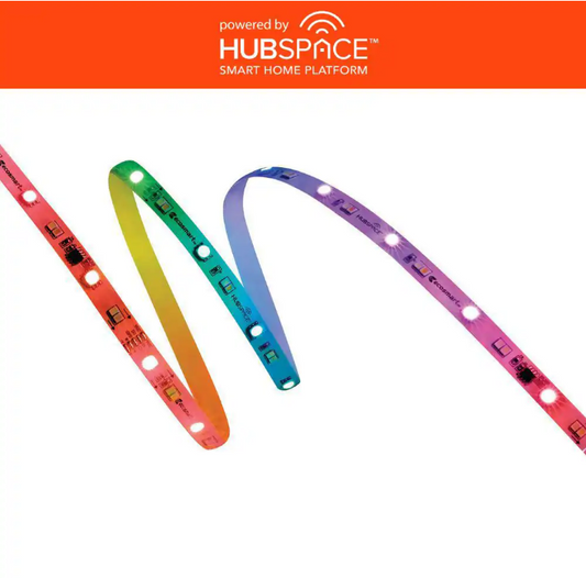 EcoSmart 6.5 ft. Smart RGWBIC Dynamic Color Changing Dimmable Plug-In LED Strip Light Powered by Hubspace
