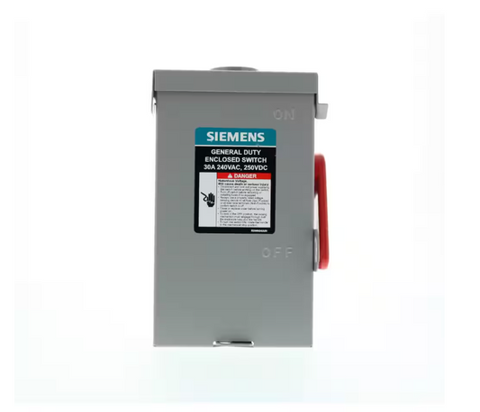 Siemens General Duty 30 Amp 2-Pole 3-Wire 240-Volt Fusible Outdoor Safety Switch RBPU