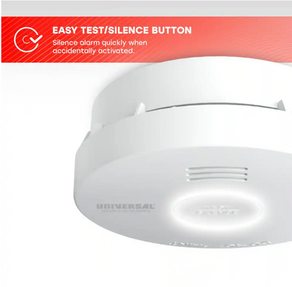 Universal Security Instruments (3-Pack) 10-Year Battery Powered Mini Smoke and Fire Detector with Photoelectric Sensor