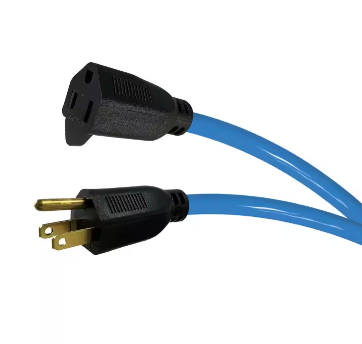 Husky 100 ft. 14/3 Medium Duty Cold Weather Indoor/Outdoor Extension Cord, Blue