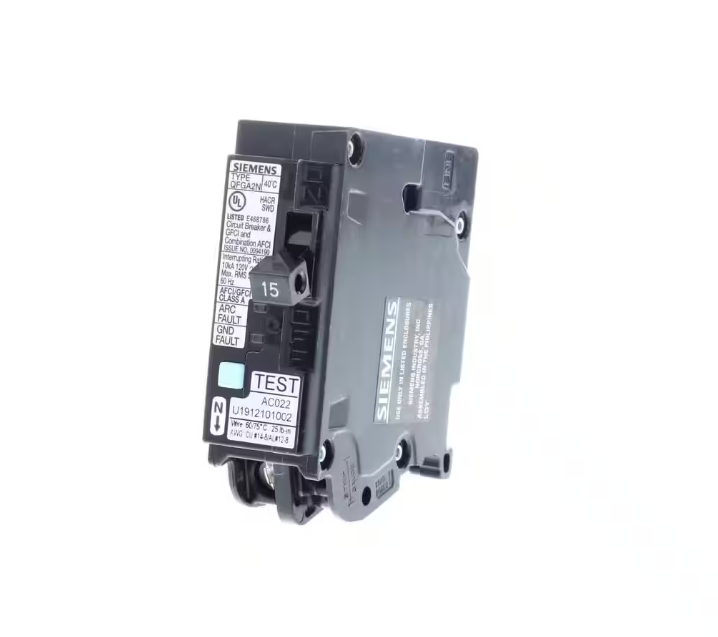Siemens 15 Amp 1-Pole Dual Function (CAFCI/GFCI) Plug-On Neutral Circuit Breaker