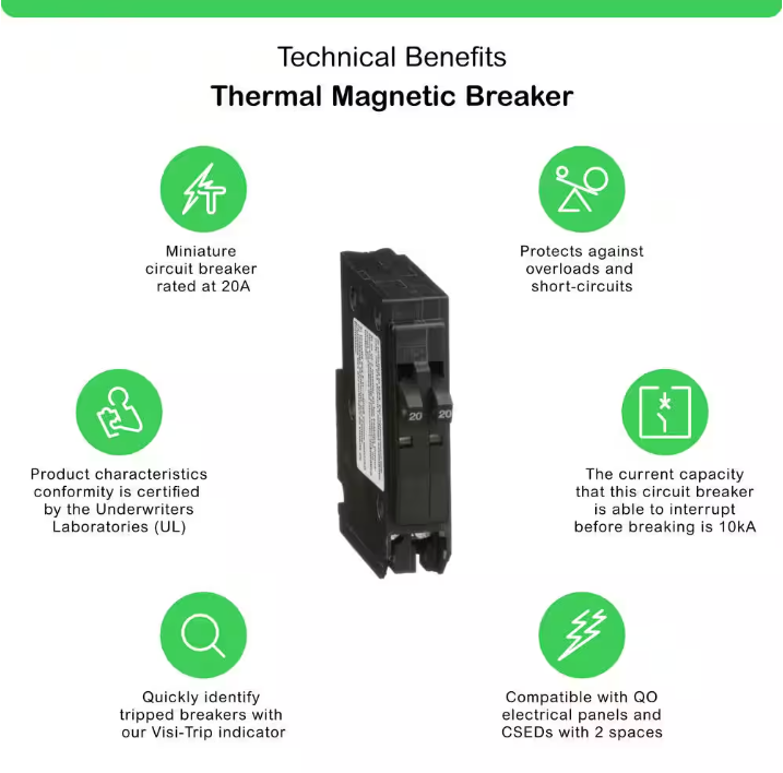 Square D QO 2-20 Amp Single-Pole Tandem Circuit Breaker