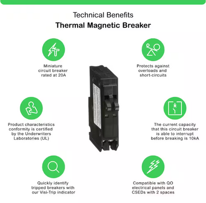 Square D QO 2-20 Amp Single-Pole Tandem Circuit Breaker