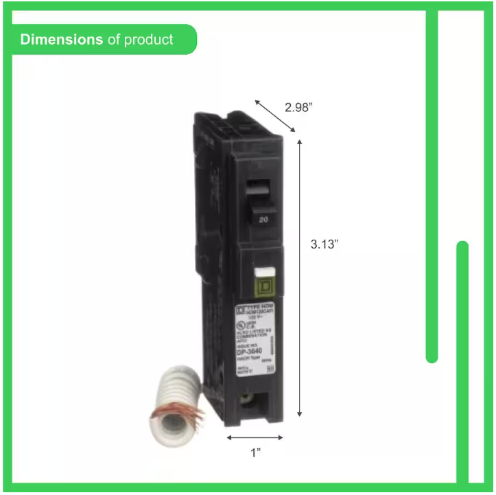 Square D Homeline 20 Amp Single-Pole Combination Arc Fault Circuit Breaker(HOM120CAFIC)