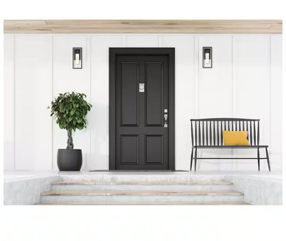 Easylite 12 in. Black Outdoor Hardwire Wall Lantern Sconce with Integrated LED