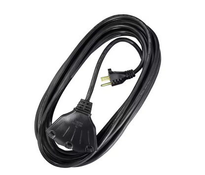 HDX 25 ft. 16/3 Light Duty Indoor/Outdoor Extension Cord with Multiple Outlet Triple Tap End, Black