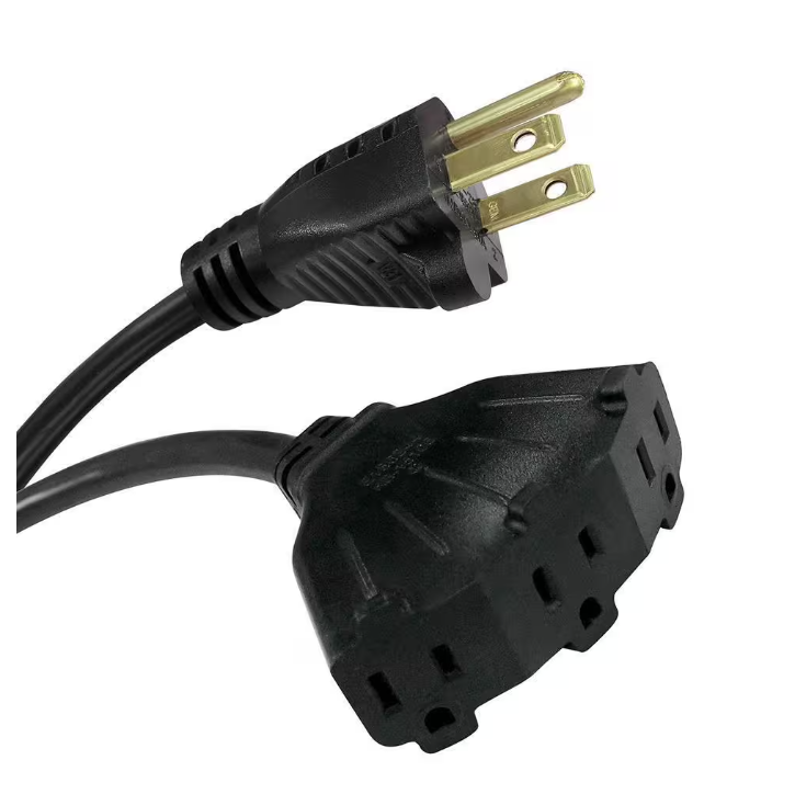 HDX 25 ft. 16/3 Light Duty Indoor/Outdoor Extension Cord with Multiple Outlet Triple Tap End, Black