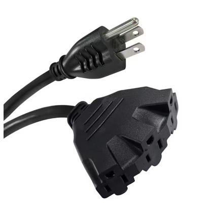 HDX 100 ft. 16/3 Light Duty Indoor/Outdoor Extension Cord with Fan Tap, Black
