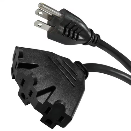 HDX 100 ft. 16/3 Light Duty Indoor/Outdoor Extension Cord with Fan Tap, Black