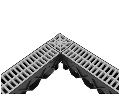 RELN Storm Drain 5 in. x 5 in. Plastic 4-Way Adapter with Portland Grey Grate