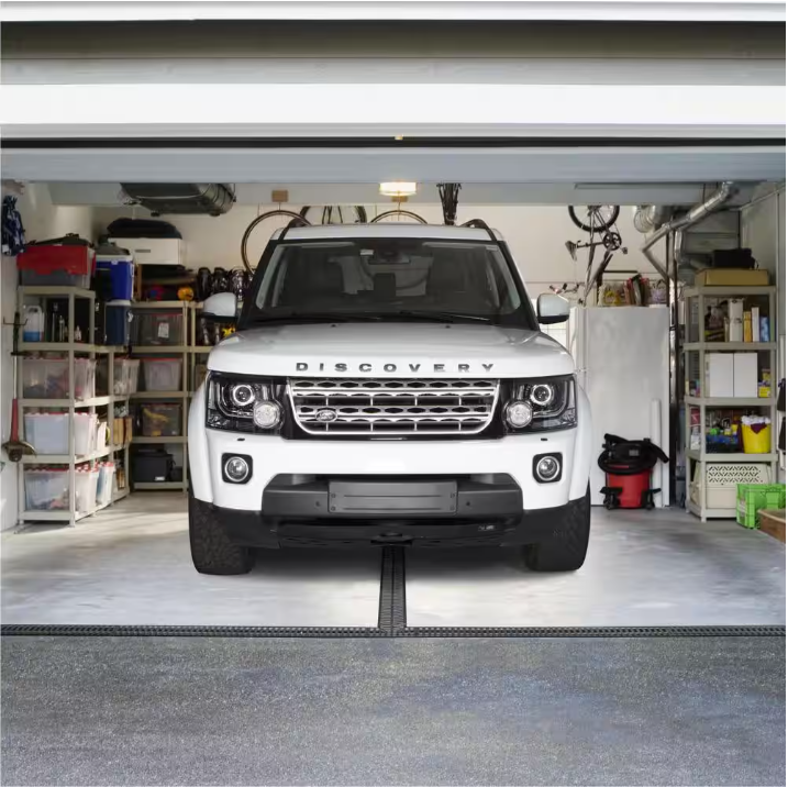 RELN Storm Drain 5 in. x 5 in. Plastic 4-Way Adapter with Portland Grey Grate