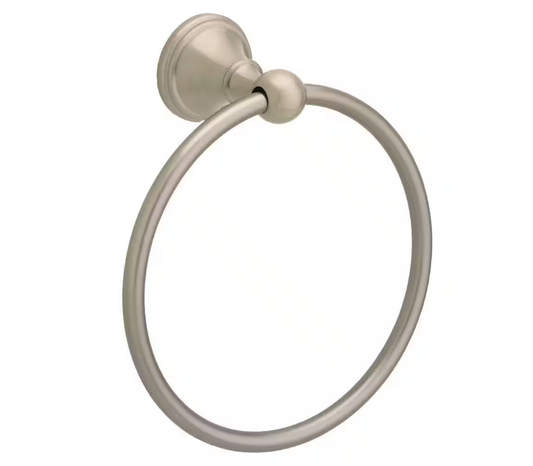 Delta Crestfield Wall Mount Round Closed Towel Ring Bath Hardware Accessory in Brushed Nickel