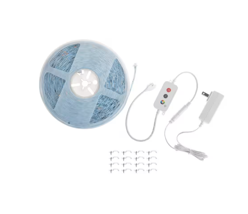 EcoSmart 32.8 ft. Smart RGBWIC Dynamic Color Changing Dimmable Plug-In LED Strip Light Powered by Hubspace