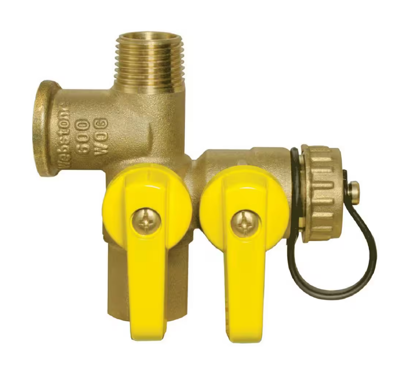 Webstone 2 in. FIP x MIP x FIP x Hose Full Port Brass Ball Valve with Hi-Flow Hose Drain-Expansion Tank