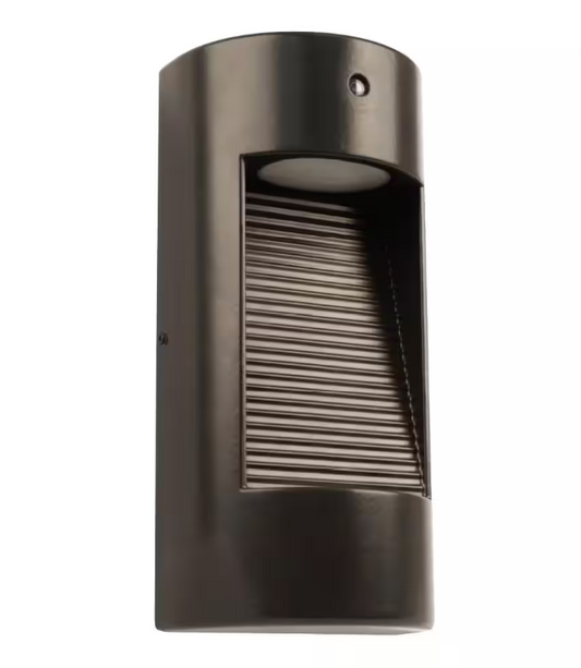 Commercial Electric 25-Watt Equivalent Integrated LED Bronze Dusk to Dawn Photocell Sensor Security Down Light Outdoor Wall Pack Light 5000K