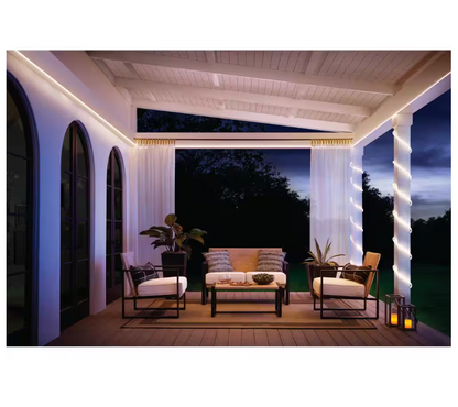 EcoSmart 16.4 ft. Plug-In Bright White LED 360° Outdoor Dimmable Linkable Rope Light with Remote Control