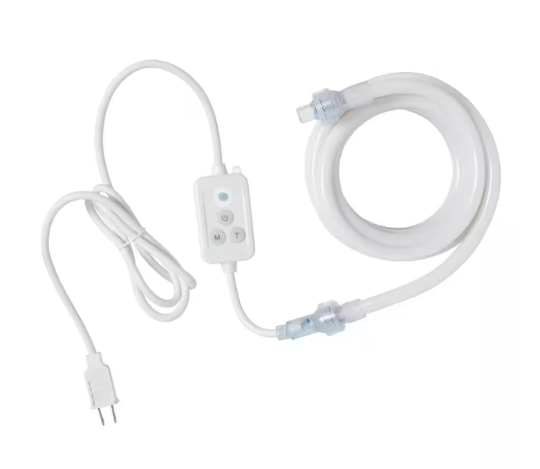 EcoSmart 16.4 ft. Plug-In Bright White LED 360° Outdoor Dimmable Linkable Rope Light with Remote Control