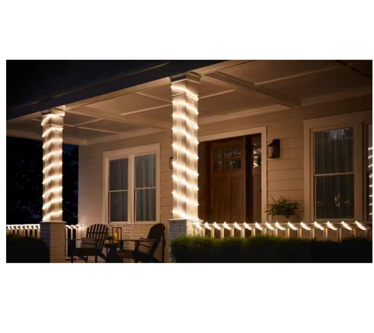 EcoSmart 16.4 ft. Plug-In Bright White LED 360° Outdoor Dimmable Linkable Rope Light with Remote Control