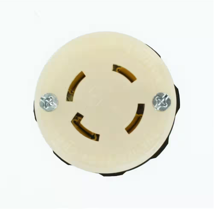 Leviton 30 Amp 125/250-Volt Locking Connector, Black and White 2713-CS