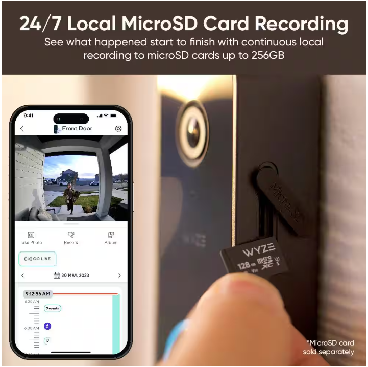 Wyze Wired Video Doorbell v2, 2K HD Video with Head-to-Toe view, 2-way Audio, Night Vision, Voice Assistants
