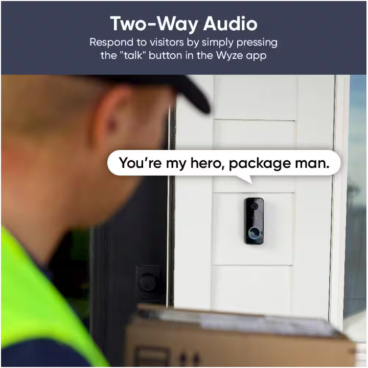 Wyze Wired Video Doorbell v2, 2K HD Video with Head-to-Toe view, 2-way Audio, Night Vision, Voice Assistants