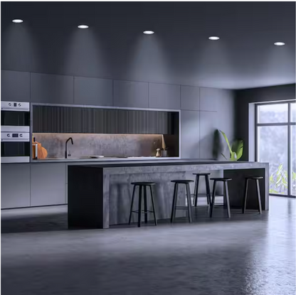 Feit Electric 5 or 6 in. 925 Lumens Selectable 5CCT Dimmable Integrated LED Retrofit Recessed Light Baffle Trim, White 6-Pack