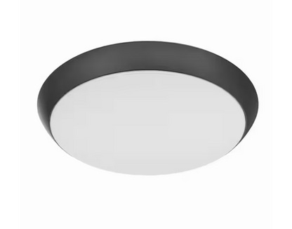 Commercial Electric 11 in. Matte Black Motion Sensor Integrated LED Dimmable Selectable CCT Flush Mount Indoor Ceiling Light