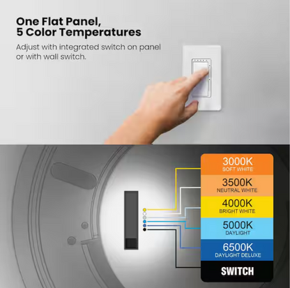 Commercial Electric 11 in. Matte Black Motion Sensor Integrated LED Dimmable Selectable CCT Flush Mount Indoor Ceiling Light