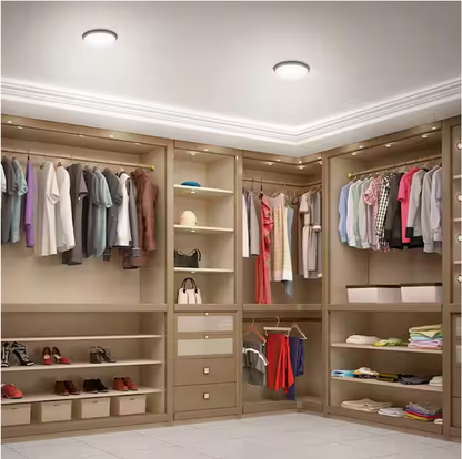 Commercial Electric 11 in. Matte Black Motion Sensor Integrated LED Dimmable Selectable CCT Flush Mount Indoor Ceiling Light