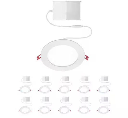 Commercial Electric Value Series 6 in LED Slim Canless - White - (10-Pack)