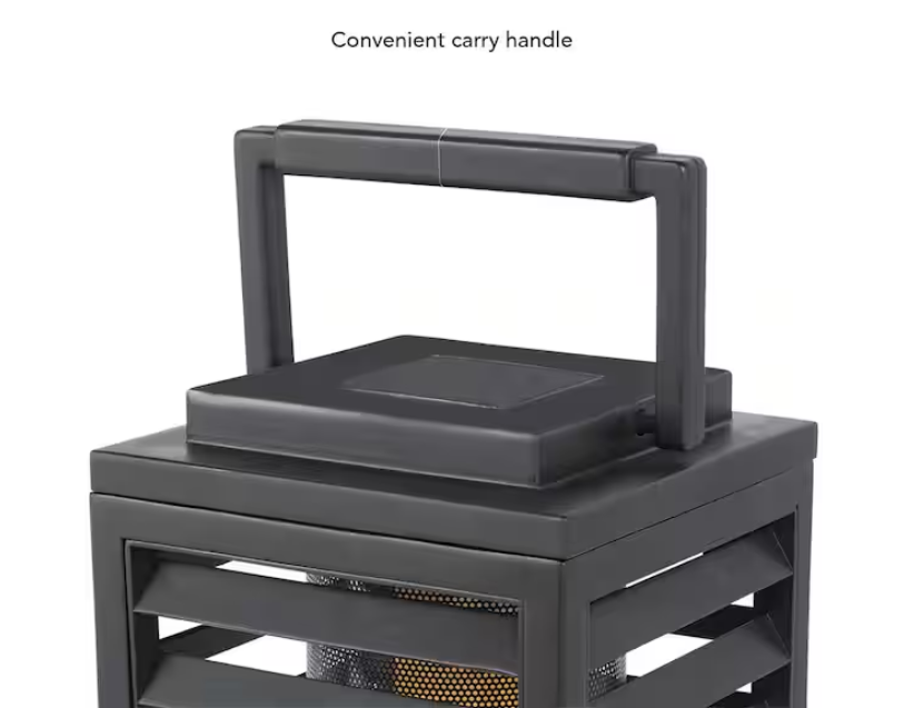 Hampton Bay Ambrose Black Flicker Flame Outdoor Solar Lantern with Integrated LED