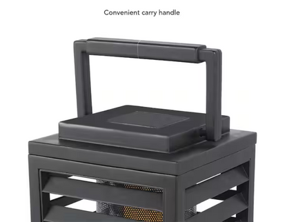 Hampton Bay Ambrose Black Flicker Flame Outdoor Solar Lantern with Integrated LED