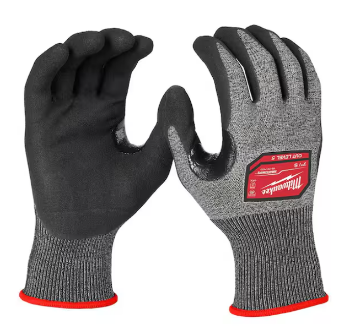 Milwaukee Medium High Dexterity Cut 5 Resistant Nitrile Dipped Outdoor and Work Gloves