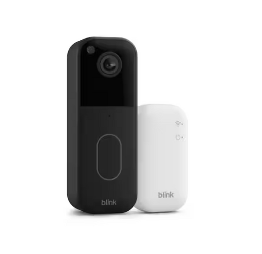 Blink Video Doorbell System - Wireless - Battery Operated Smart Video Doorbell Camera and Included Sync Module Core,Black