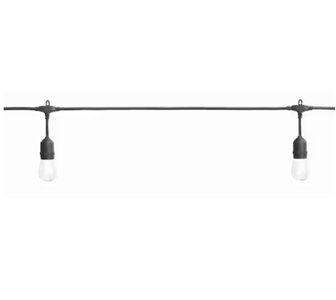 Hampton Bay 12-Light 24 ft. Plug-in Indoor/Outdoor Edison String Light with S14 Single Filament LED Bulbs