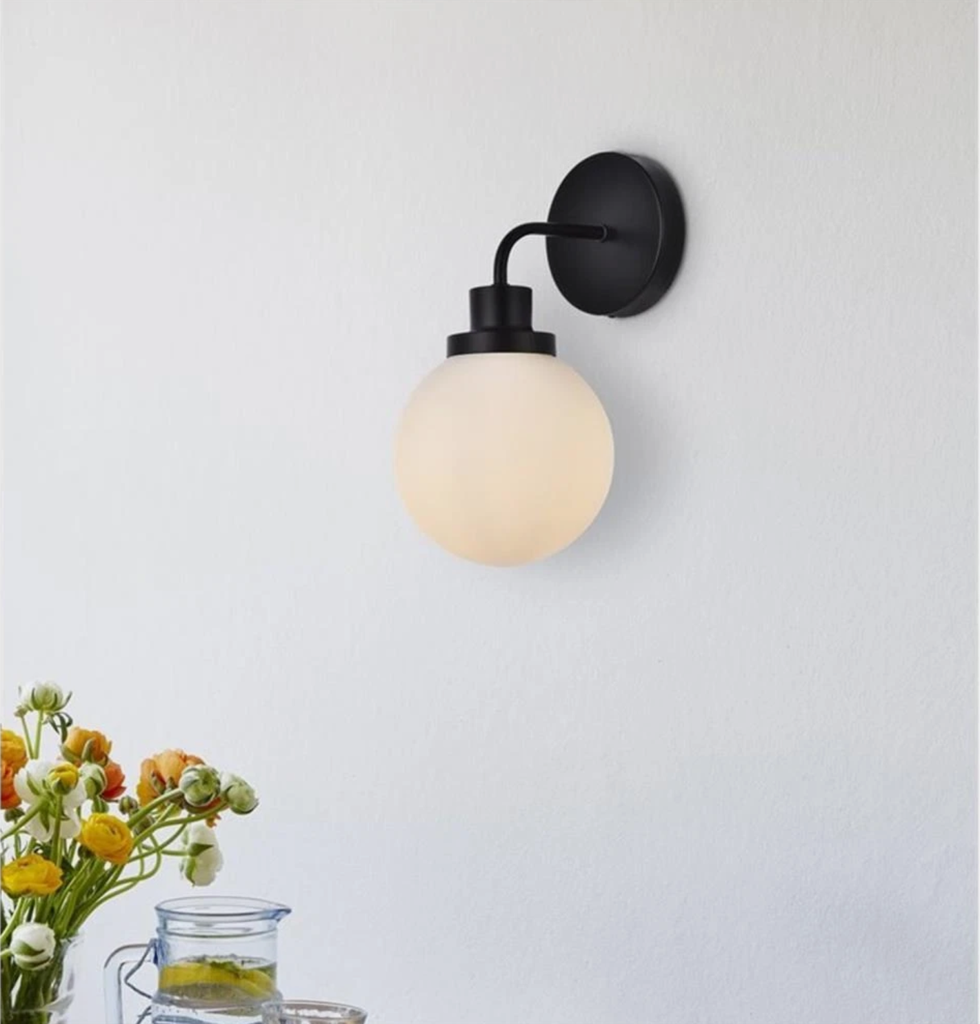 Living District Hanson 1 Light Wall Sconce, Black/Frosted