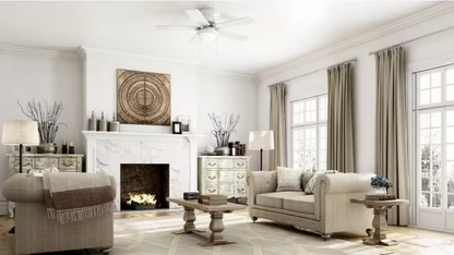 Hugger 52 in. LED Indoor White Ceiling Fan with Light Kit
