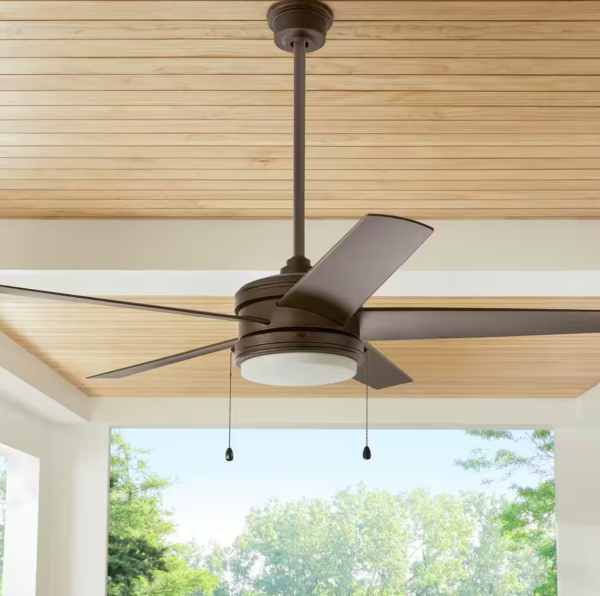 Portwood 60 in. Indoor/Outdoor Wet Rated Espresso Bronze Ceiling Fan with Integrated LED Included