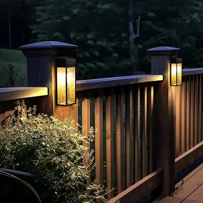 Black Outdoor Solar Wall Lights with LED Bulb (2-Pack)