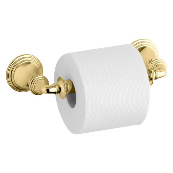 KOHLER K-10554-PB Devonshire Toilet Tissue Holder Vibrant Polished Brass